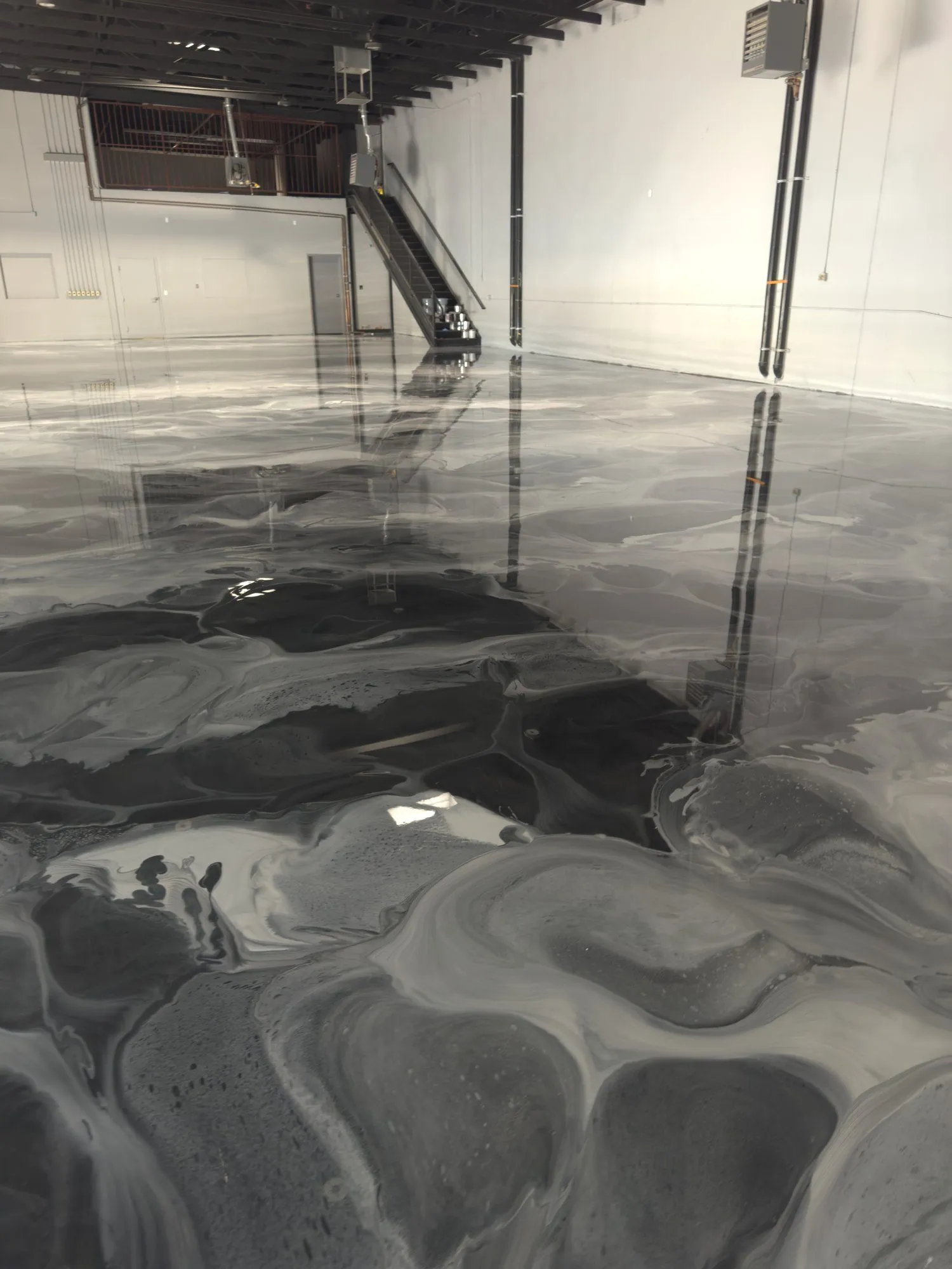 Metallic Epoxy — Commercial with Stairs