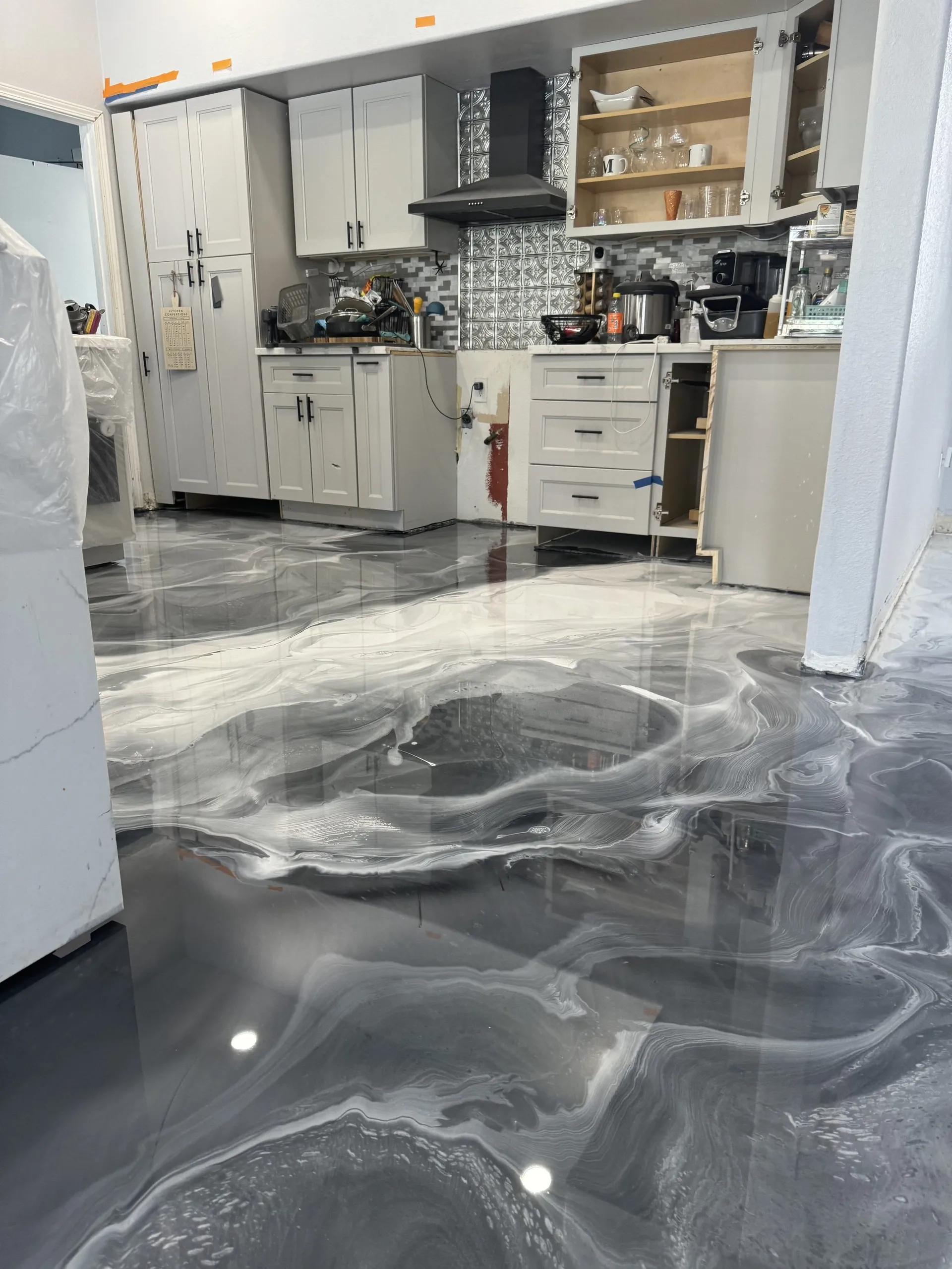 Metallic Epoxy — Silver Kitchen Stock