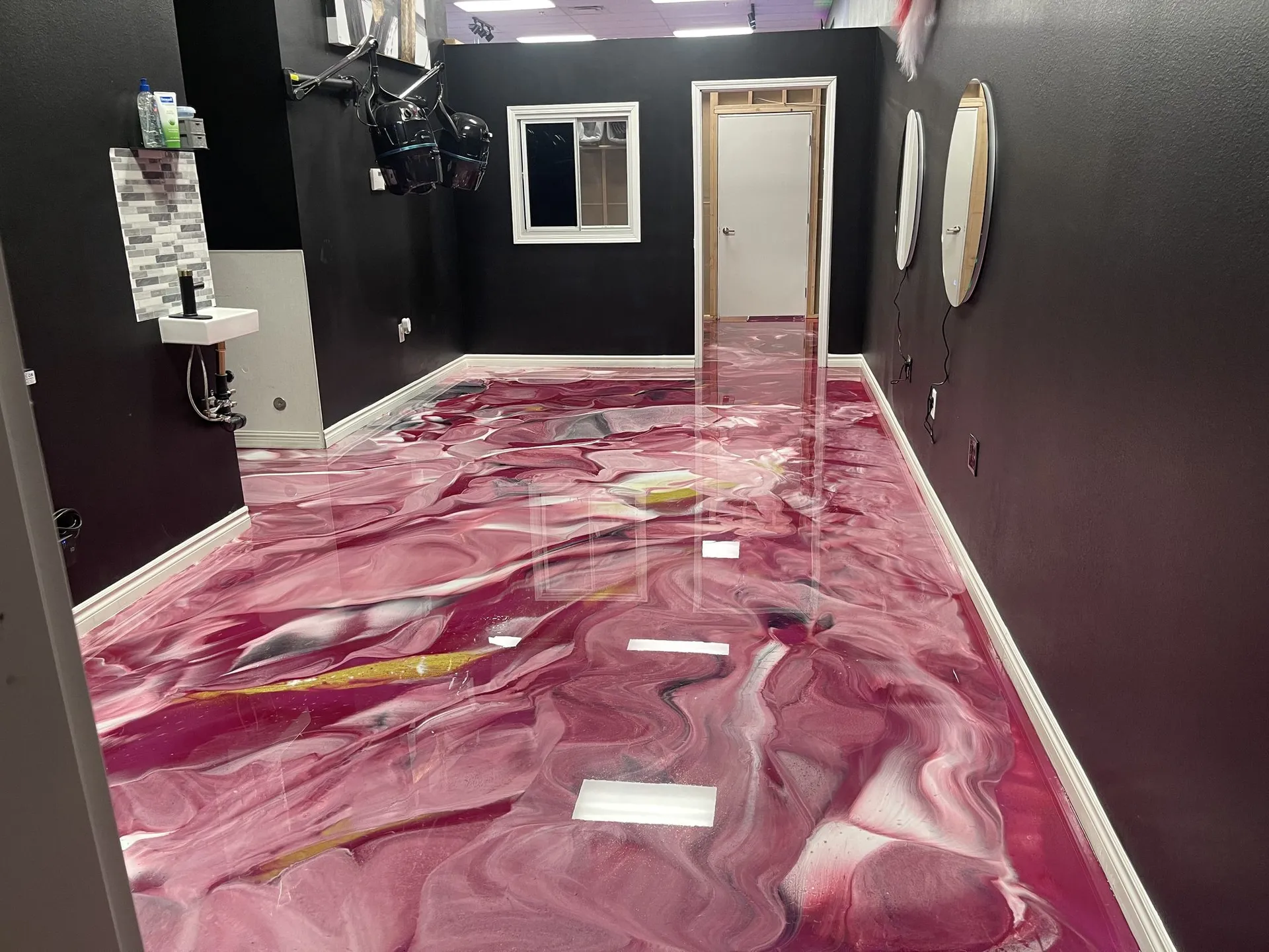 Metallic Epoxy — Pink Salon Floor
