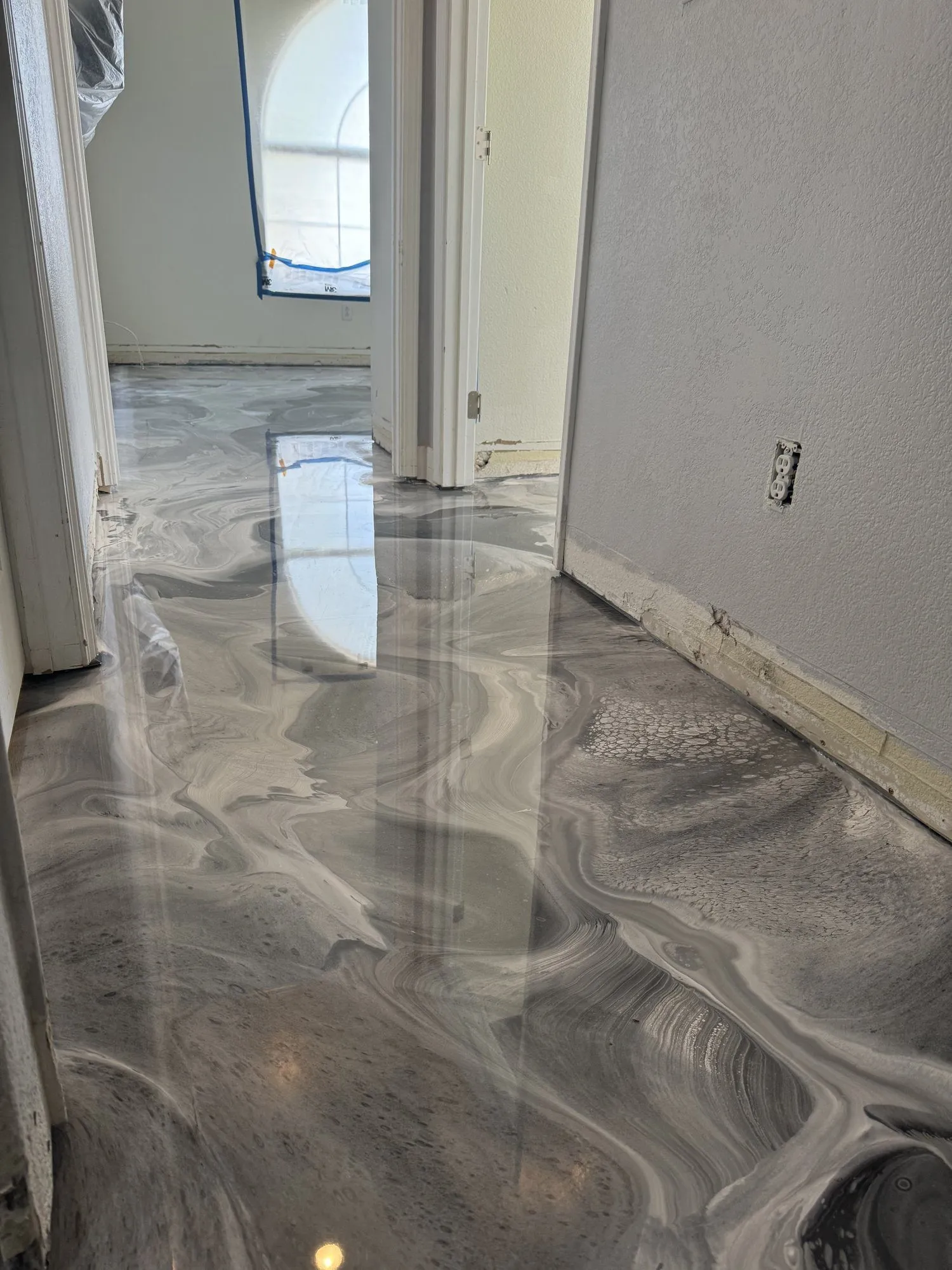 Metallic Epoxy — Silver Hallway