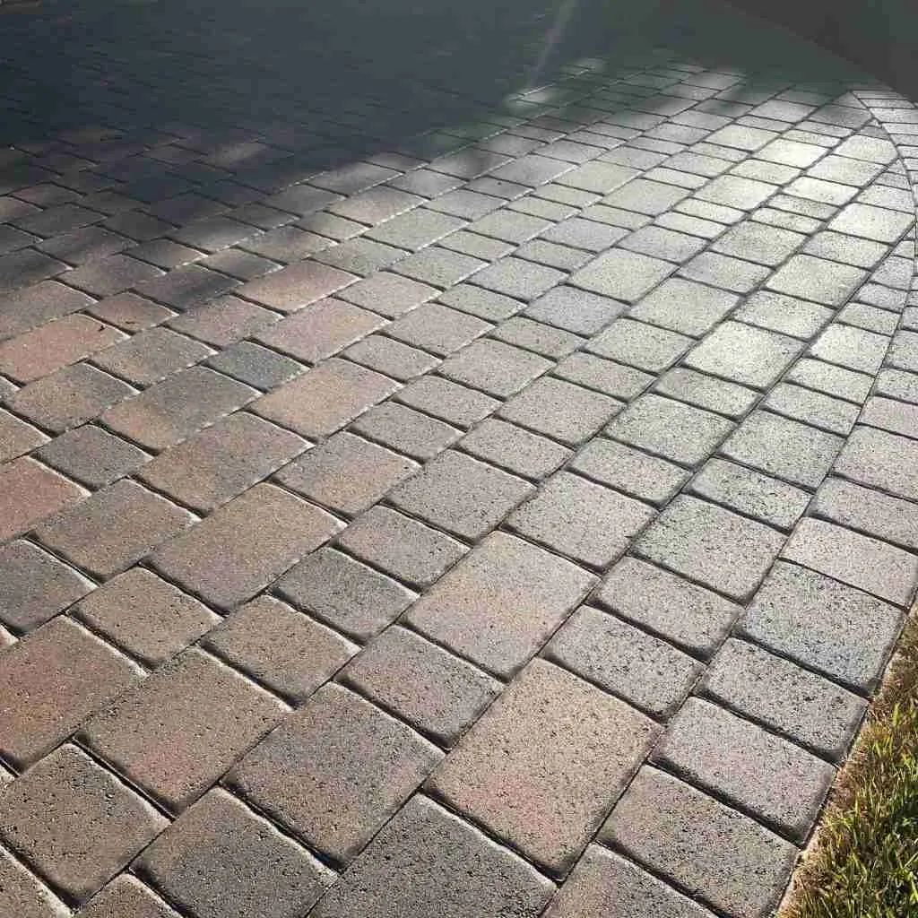 Close-up of freshly sealed pavers with enhanced color