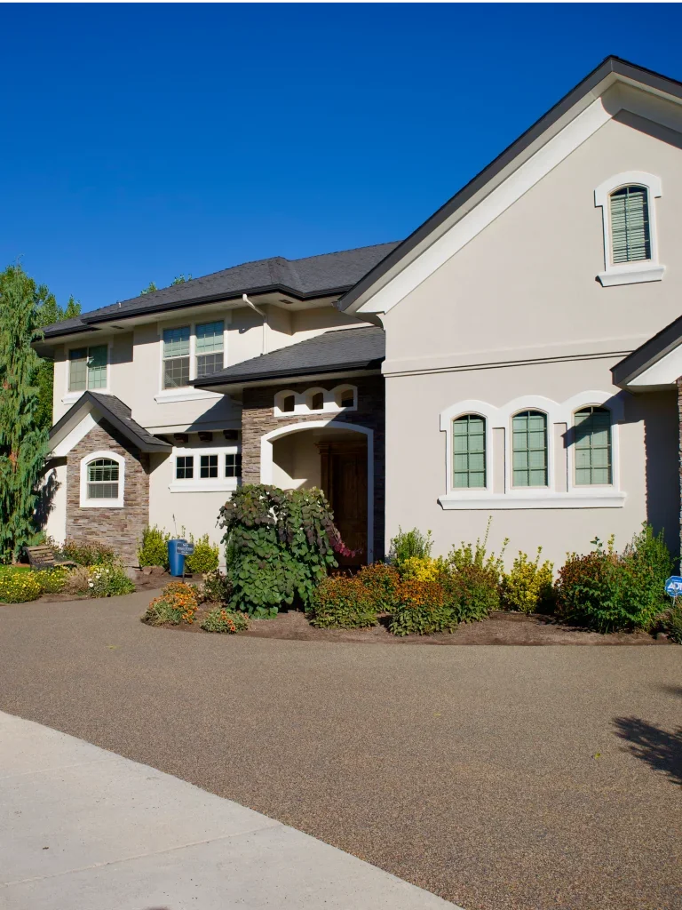VubaStone driveway integrated with landscaping